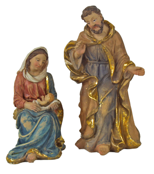 Handgefertigte Weihnachtskrippe Egensbach inkl. 4-tlg. Figurensatz 72740, Maße Krippe: ca. 37,5 x 19 x 24 cm
