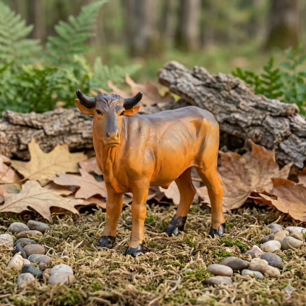 Handbemalte Krippenfigur Ochse stehend, ca. 8 cm, T 095-12