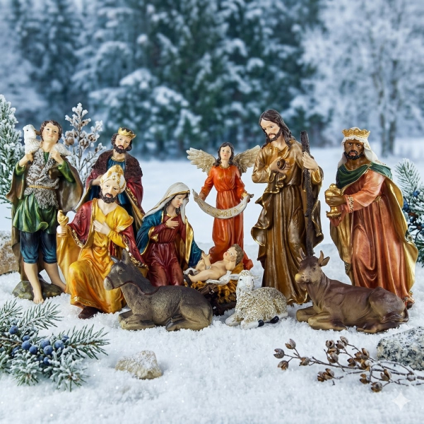 Wunderschöne Krippenfiguren 11-tlg., ca. 45 cm,  2925