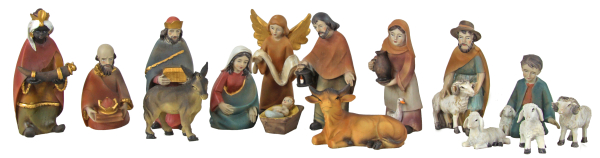 Preview: Wunderschönes Krippenfiguren-Set K 36-10 / Höhe ca. 10 cm - 16 tlg.