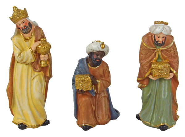 Preview: Liebevoll gestaltete Krippenfiguren  7926 – komplette Weihnachtskrippe mit Maria, Josef, Jesuskind und den Heiligen Drei Königen