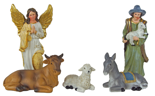 Liebevoll gestaltete Krippenfiguren  7926 – komplette Weihnachtskrippe mit Maria, Josef, Jesuskind und den Heiligen Drei Königen