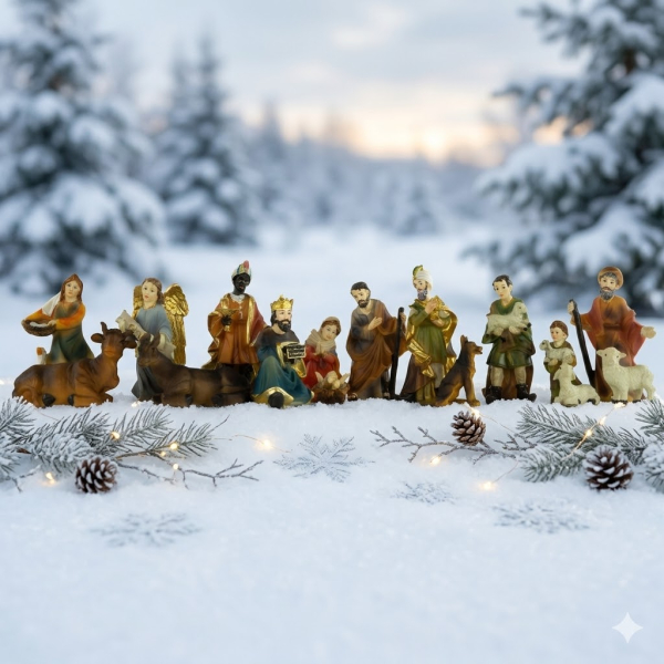Wunderschöne Krippenfiguren 17-tlg., ca. 11 cm, ETA 1