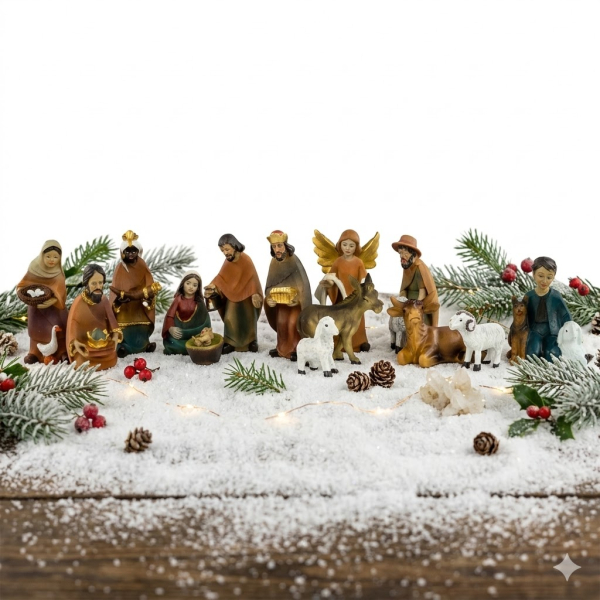 Wunderschöne Krippenfiguren 15-tlg., ca. 10,5 cm, ETA 2