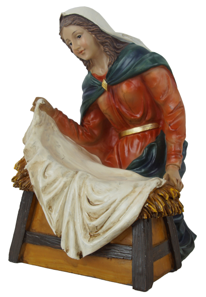 Preview: Krippenfiguren Heilige Familie  K101-4 – Maria, Josef & Jesuskind – herausnehmbares Jesuskind