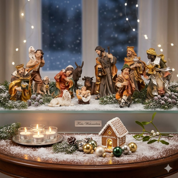 Wunderschöne Krippenfiguren 12-tlg., ca. 11 cm, K 001