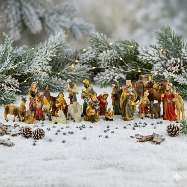 Wunderschöne Krippenfiguren 24-tlg., ca. 11 cm, K 002