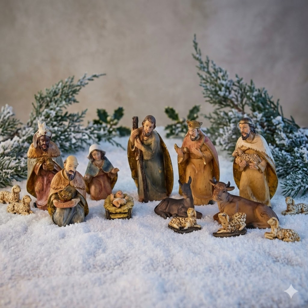 Wunderschöne Krippenfiguren 12-tlg., ca. 10 cm, K 038