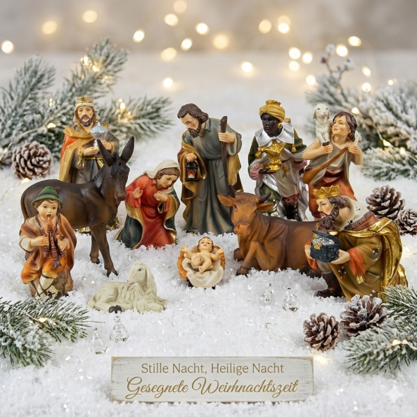 Wunderschöne Krippenfiguren 12-tlg., ca. 15 cm, K 077