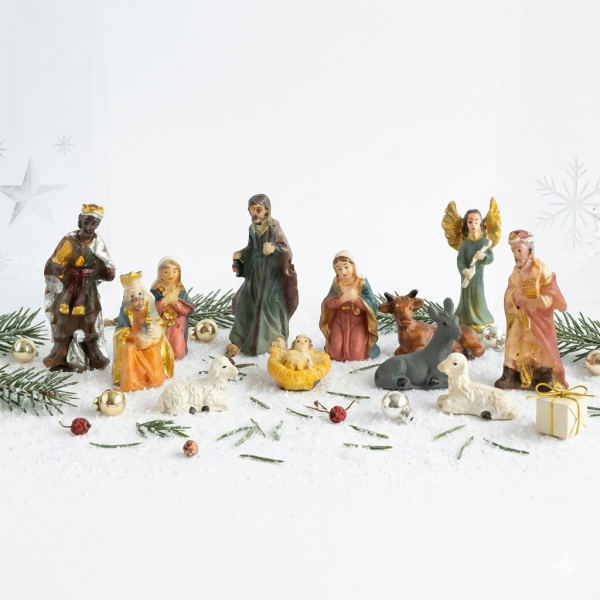 Zierliche Krippenfiguren 11-tlg., ca. 3,5 cm, K 110
