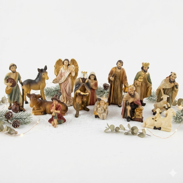 Wunderschöne Krippenfiguren 13-tlg., ca. 10 cm, K 171