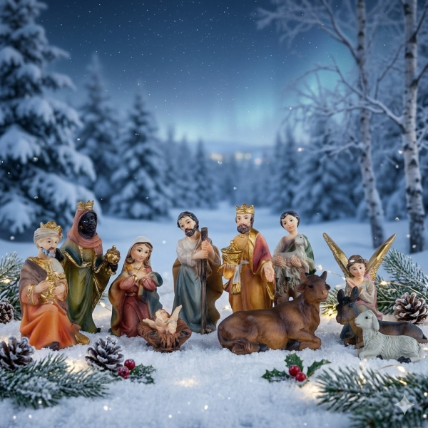 Wunderschöne Krippenfiguren 12-tlg., ca. 8 cm, K 182