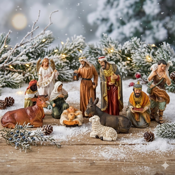Orientalischer Krippenfigurensatz K 203 - ca. 10 cm – liebevoll handbemalt & detailreich gestaltet