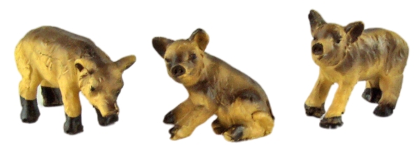 Handbemalte Krippenfiguren Wildschweinherde 4-tlg., ca. 3 cm, T104-12