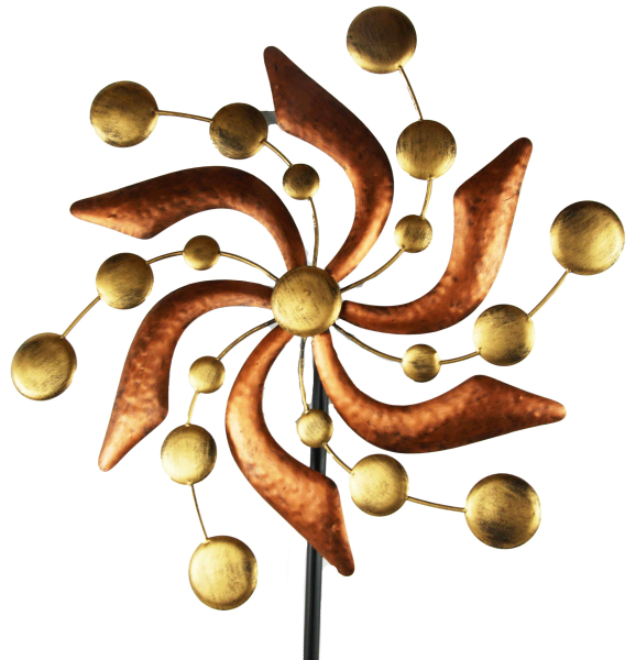 Gigantisches Windrad in Kupfer und Gold - Höhe ca. 190 cm
