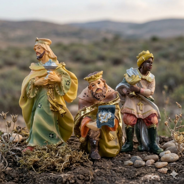 Detaillierte Krippenfiguren Heilige drei Könige 3-tlg., ca. 10 cm, K 001-02