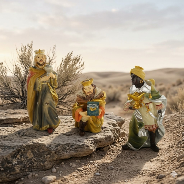 Detaillierte Krippenfiguren Heilige drei Könige 3-tlg., ca. 15 cm, K 077-02