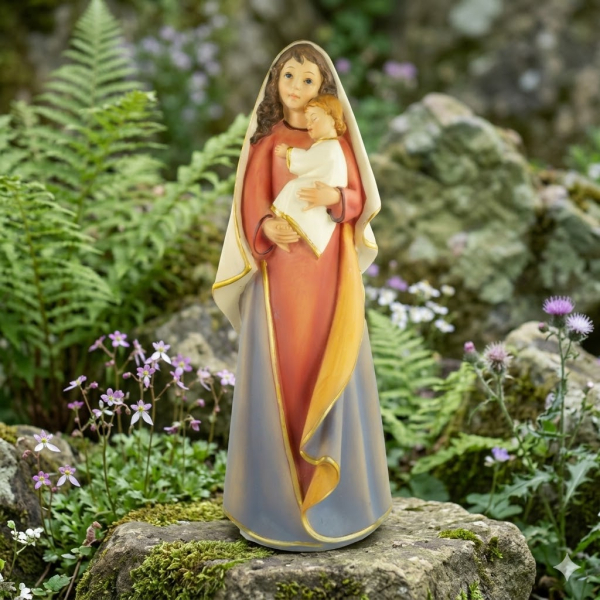 Heiligenfigur Maria mit Jesuskind groß, ca. 30 cm, K 089-30