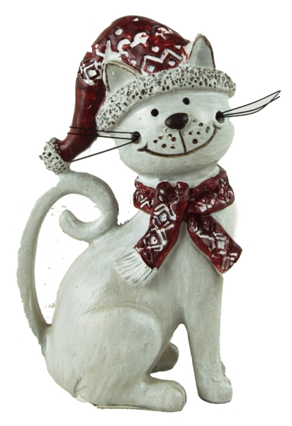 Preview: Weihnachtliche Katze Minka 2er Set - Höhe ca. 11 cm