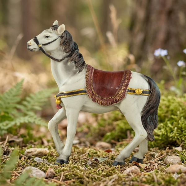 Handbemalte Krippenfigur Pferd, ca. 11 cm, T 134