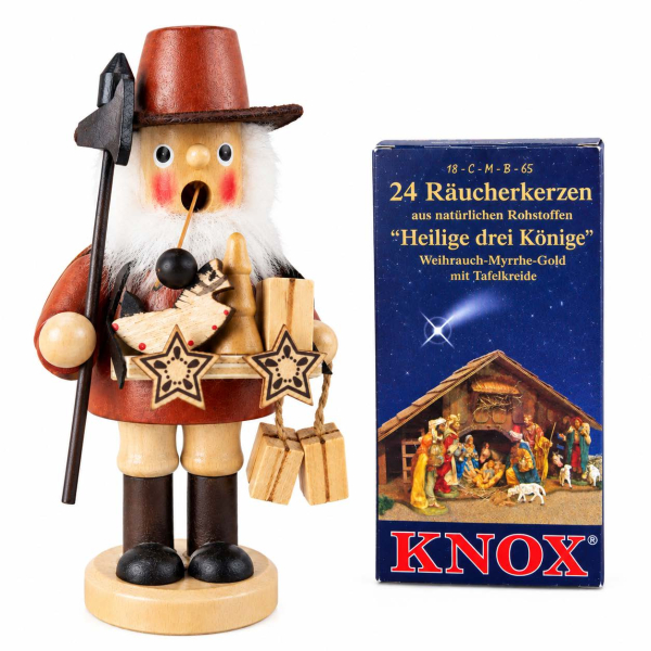 Preview: Räuchermann Bauchladen mit 24 KNOX Räucherkerzen