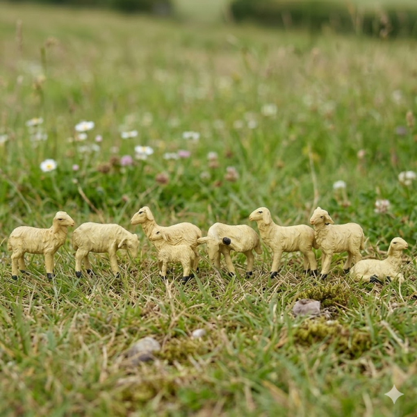 Krippenfiguren Schafherde 7-tlg., ca. 4,5 cm