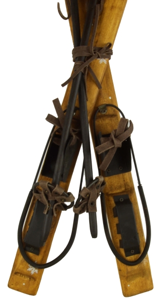 Preview: Bezaubernde Holzski mit Stöcken - Höhe 50 cm