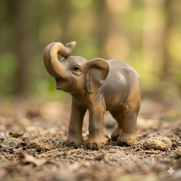 Handbemalte Krippenfigur Elefant klein, ca. 5,5 cm, K 005-25