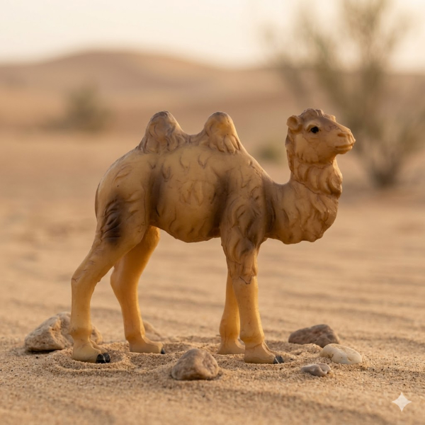 Handbemalte Krippenfigur Kamel klein, ca. 7 cm, K 001-17