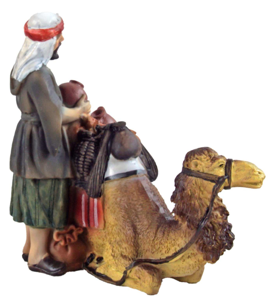 Preview: Kamel mit Hirte – Krippenfigur für die Weihnachtsdekoration