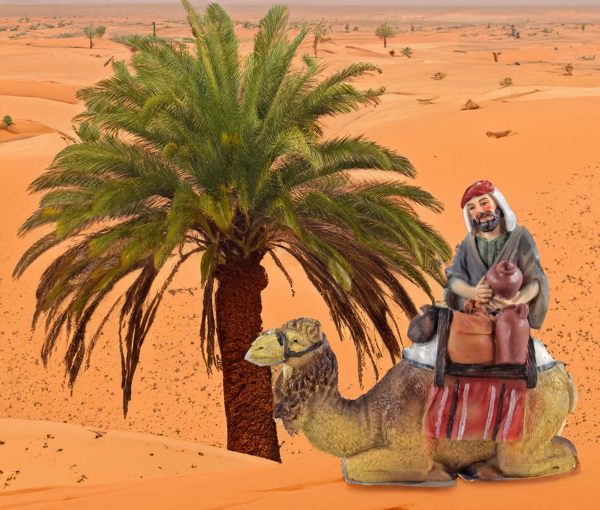 Kamel mit Hirte – Krippenfigur für die Weihnachtsdekoration