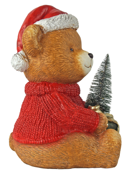 Preview: Weihnachtlicher LED-Teddy mit Geschenk  3947 – zauberhafte Weihnachtsdekoration