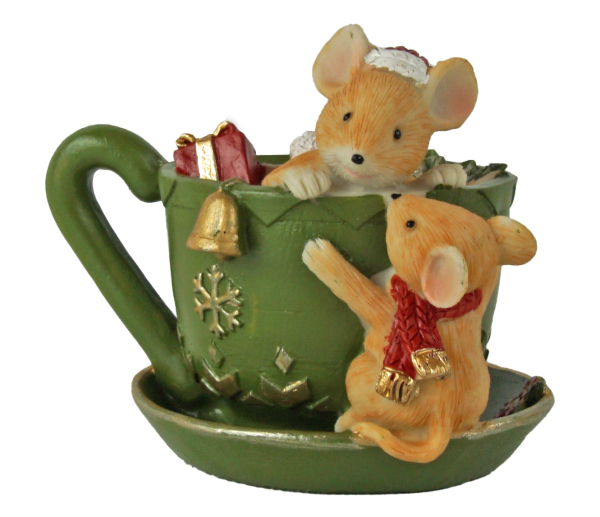 Weihnachtliche Mäuse in Tassen – Charmante Weihnachtsdekoration