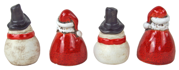 Preview: Weihnachtsdeko-Set mit Nikolaus & Schneemann – festliche Figuren für Ihr Zuhause