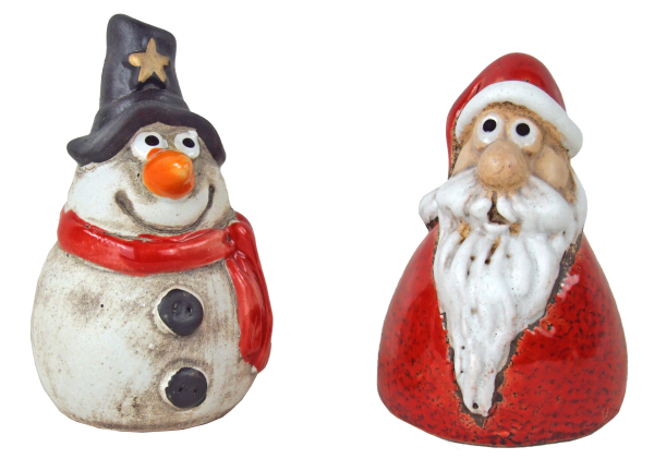 Preview: Weihnachtsdeko-Set mit Nikolaus & Schneemann – festliche Figuren für Ihr Zuhause