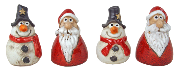 Preview: Weihnachtsdeko-Set mit Nikolaus & Schneemann – festliche Figuren für Ihr Zuhause