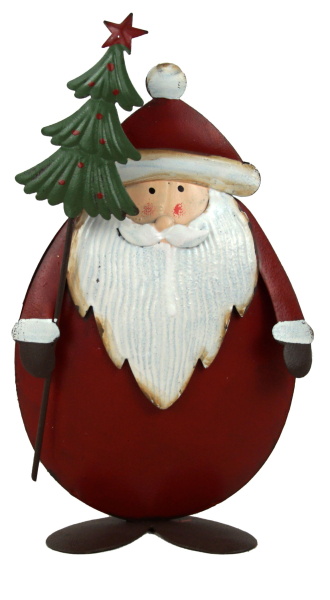 2er-Set Metall-Nikoläuse – Weihnachtsdeko mit Stern & Tannenbaum, doppelwandig ✨