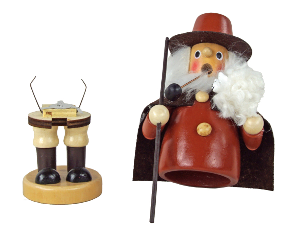 Preview: Traditionelles Räuchermännchen mit Schaf & Knox Räucherkerzen - 8989A – Erzgebirgische Gemütlichkeit für Ihr Zuhause