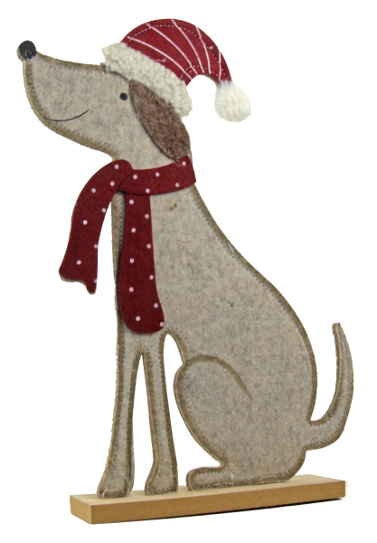 Weihnachtsdeko Hundepaar – Filzfiguren mit Santa-Outfits
