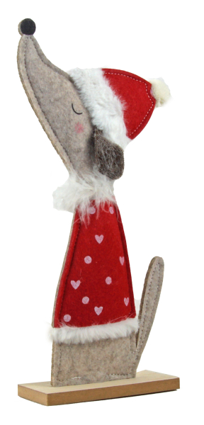 Weihnachtsdeko Hundepaar – Filzfiguren mit Santa-Outfits