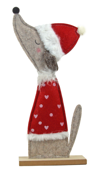 Weihnachtsdeko Hundepaar – Filzfiguren mit Santa-Outfits