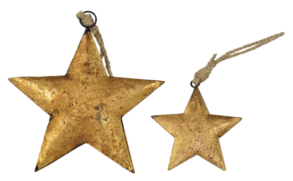 Preview: Weihnachtliche Hängesterne in Gold & Rot – festliche Weihnachtsdekoration