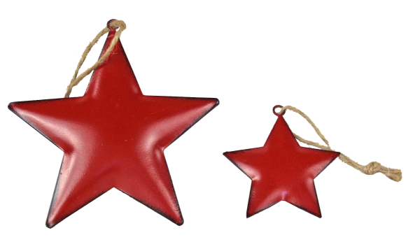 Preview: Weihnachtliche Hängesterne in Gold & Rot – festliche Weihnachtsdekoration
