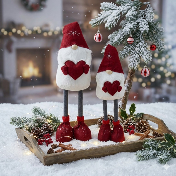 Winterlicher Wichtel Lorenzo - 2er Set