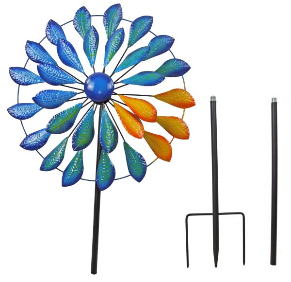 Preview: Buntes Windspiel im Blätter-Design – Farbtupfer für Ihren Garten
