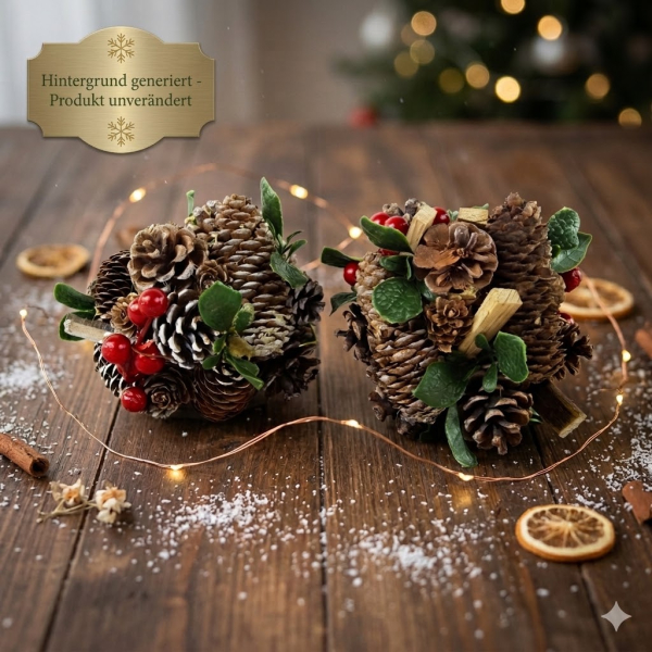 Wunderschöne Zapfenkugel - 2er Set