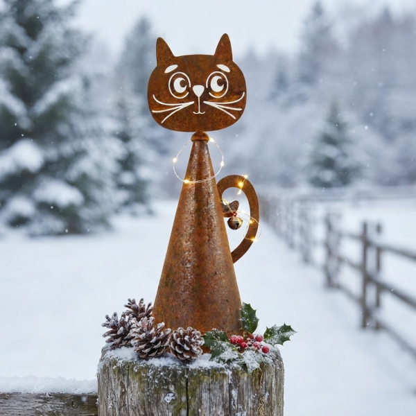 Wunderschöner Zaunhocker Katze