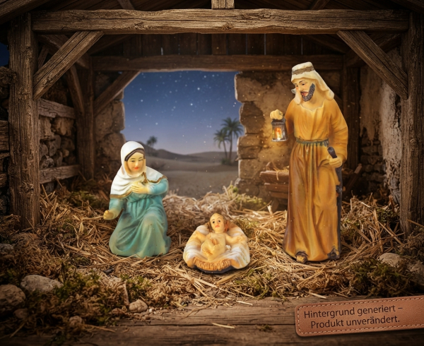 Heilige Familie K204-01 – 3 tlg. -ca. 8 cm - liebevoll gestaltete Krippenfiguren für Ihre Weihnachtskrippe