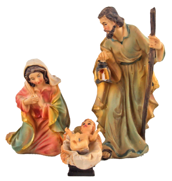 Preview: Heilige Familie K 004-01 ca. 8 cm - 4-tlg. – Zauber der Heiligen Nacht