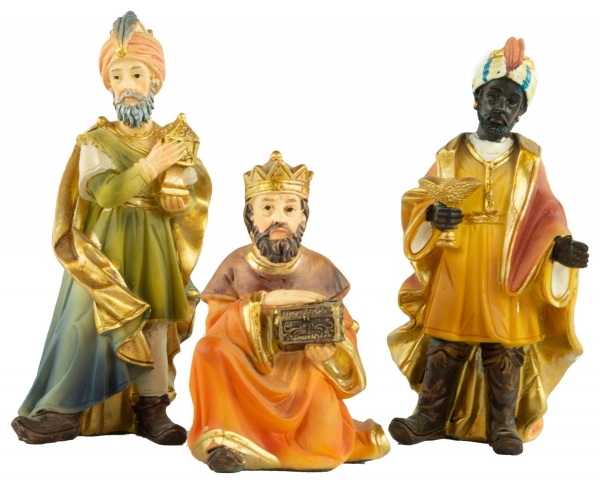 Wunderschöne Krippenfiguren Heilige drei Könige 3-tlg., ca. 11 cm, K 504-02